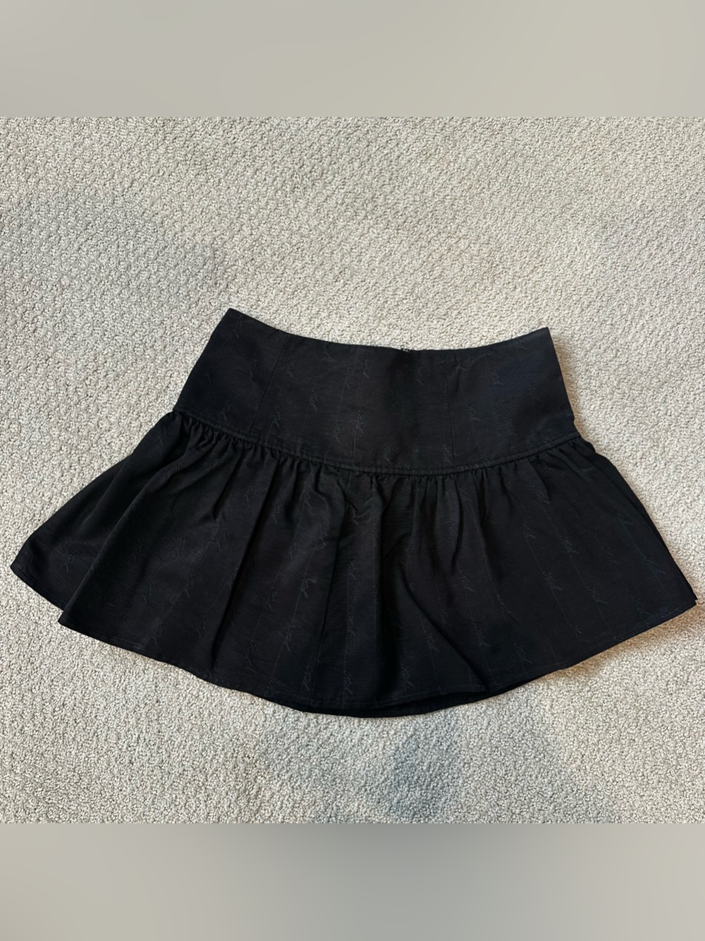 Kith Riko Script Faille Mini Skirt- Black